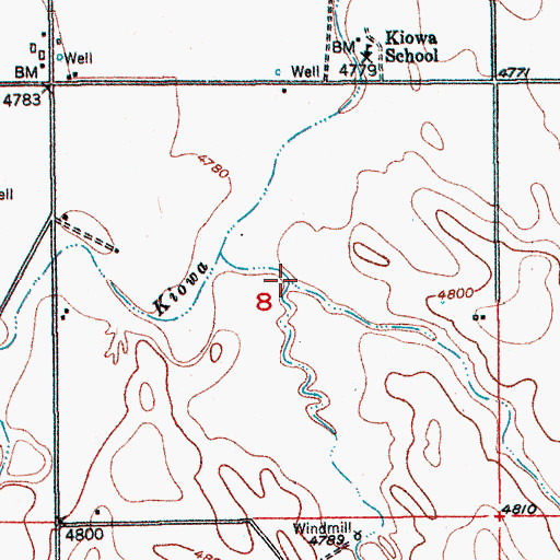 Topographic Map of Mule Creek, CO