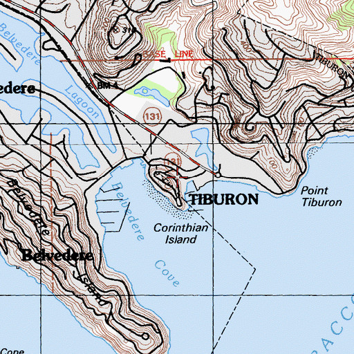Topographic Map of Ark Row Shopping Center, CA