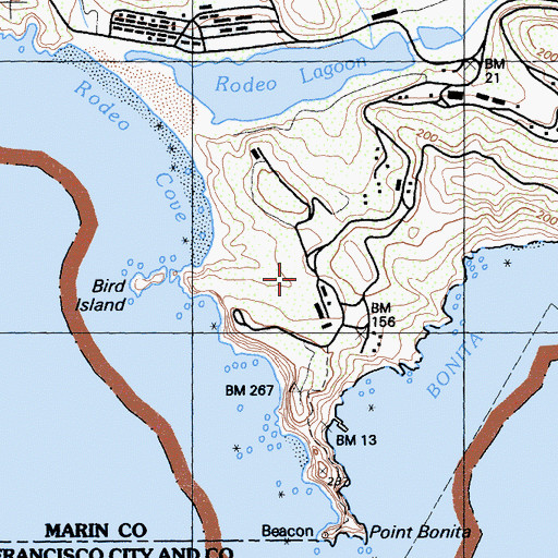 Topographic Map of Battery Mendell Campground, CA