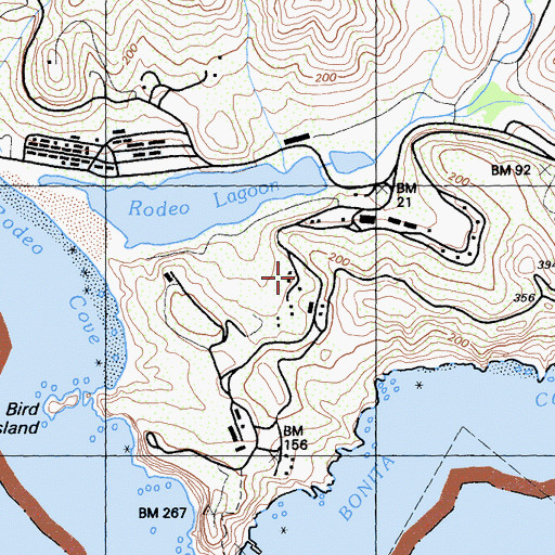 Topographic Map of Bicentennial Campground, CA