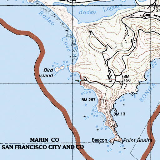 Topographic Map of Bird Island Overlook, CA