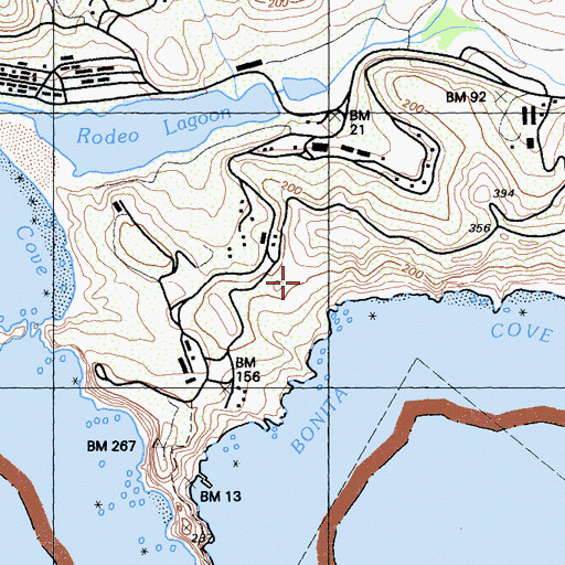 Topographic Map of Lower Fishermans Trail, CA