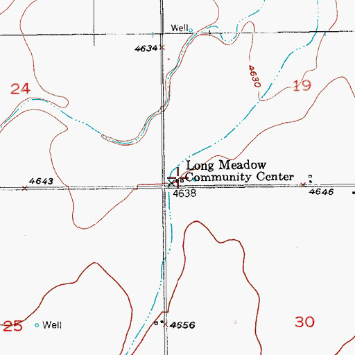 Topographic Map of Long Meadow Community Center, CO