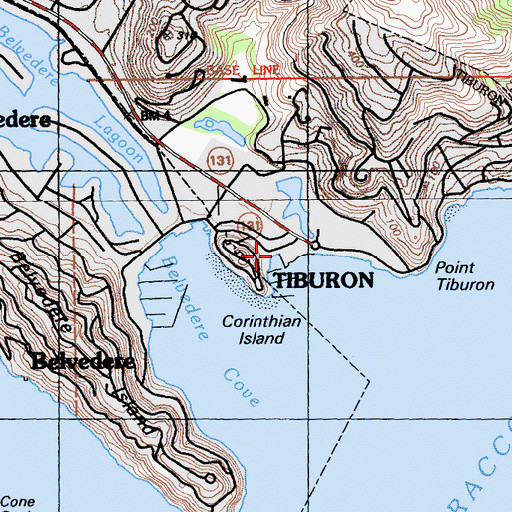 Topographic Map of Main Street Shopping Center, CA