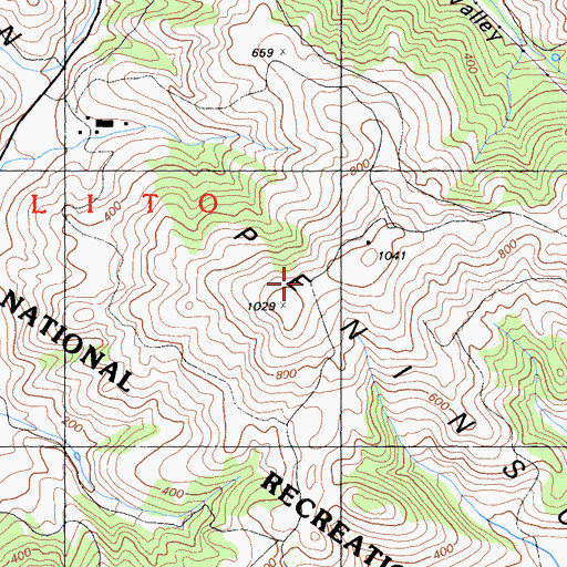 Topographic Map of Miwok Trail, CA