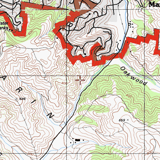 Topographic Map of Rhubarb Trail, CA