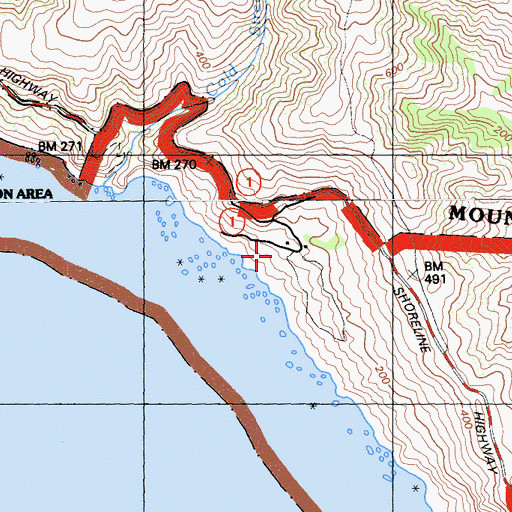 Topographic Map of Slide Ranch, CA