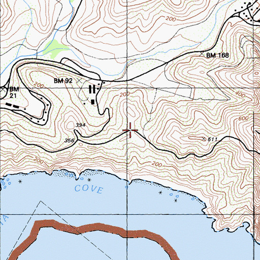 Topographic Map of Upper Fishermans Trail, CA