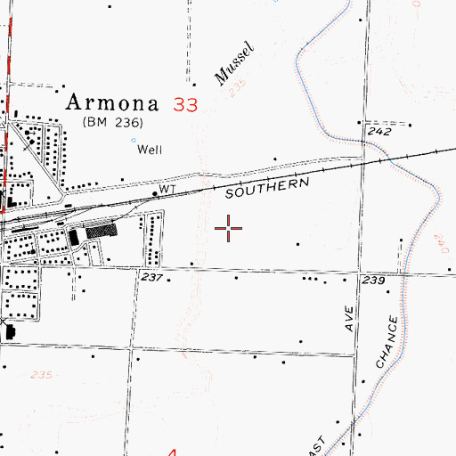 Topographic Map of Armona Industrial Park, CA