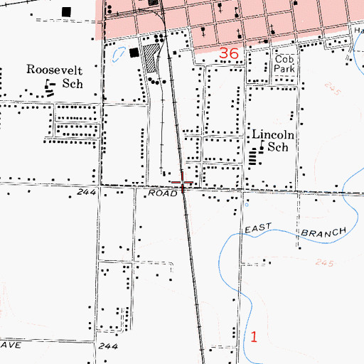 Topographic Map of Folsom Temple Church of God in Christ, CA