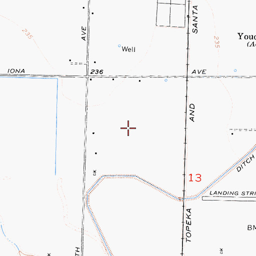 Topographic Map of Kings Industrial Park, CA