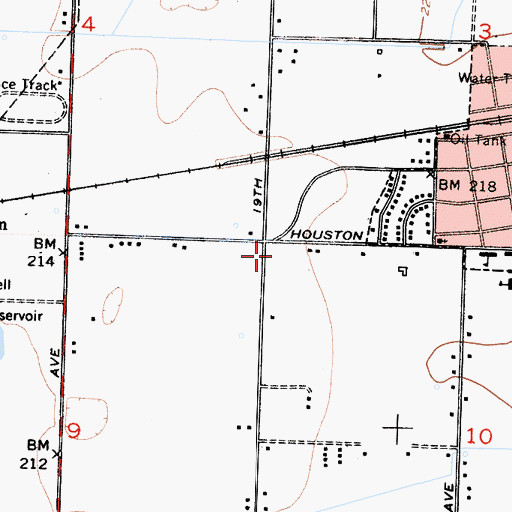Topographic Map of Lemoore Square Shopping Center, CA