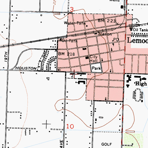 Topographic Map of Lincoln School (historical), CA