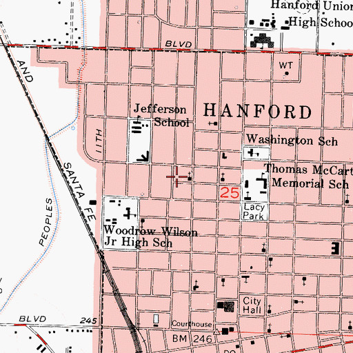Topographic Map of Church of God, CA