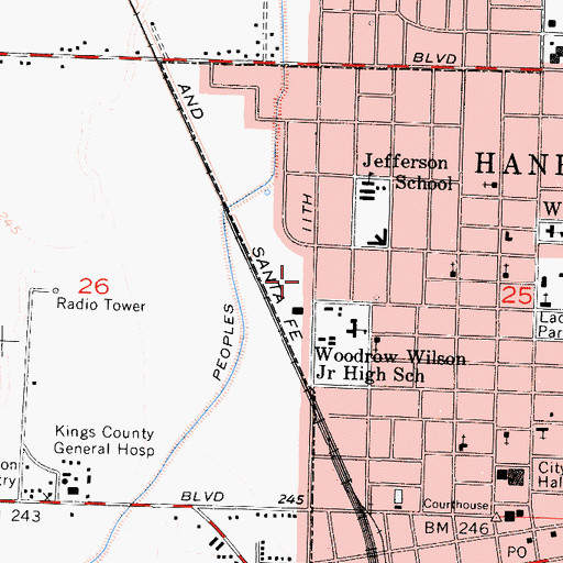 Topographic Map of The Church of Jesus Christ of Latter Day Saints, CA