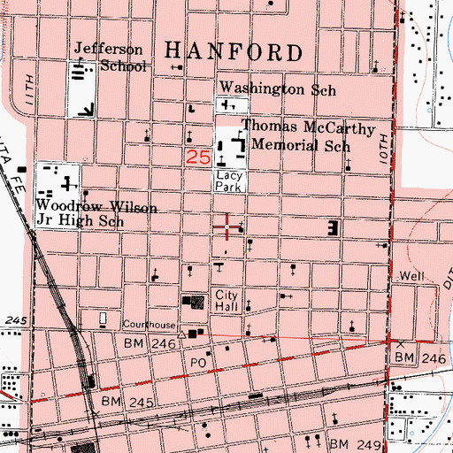 Topographic Map of Church of the Nazarene, CA