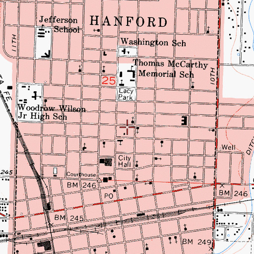 Topographic Map of Free Methodist Church, CA