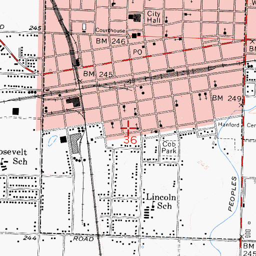 Topographic Map of Second Baptist Church, CA