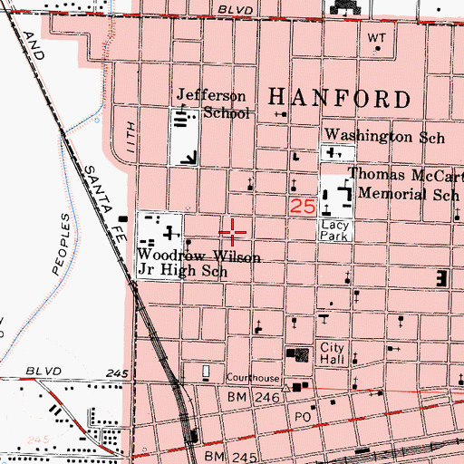 Topographic Map of Seventh Day Adventist Church, CA