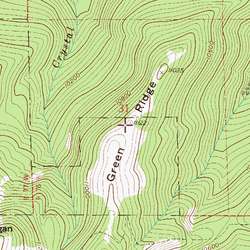 Topographic Map of Green Ridge, CO