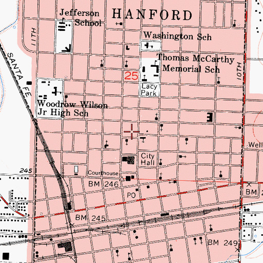 Topographic Map of Kings Art Center, CA