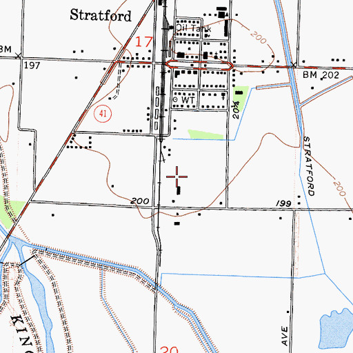 Topographic Map of Stratford Industrial Area, CA