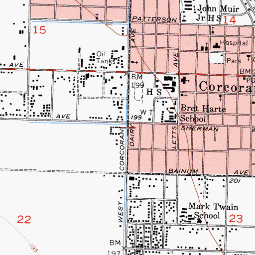Topographic Map of Church of Christ, CA