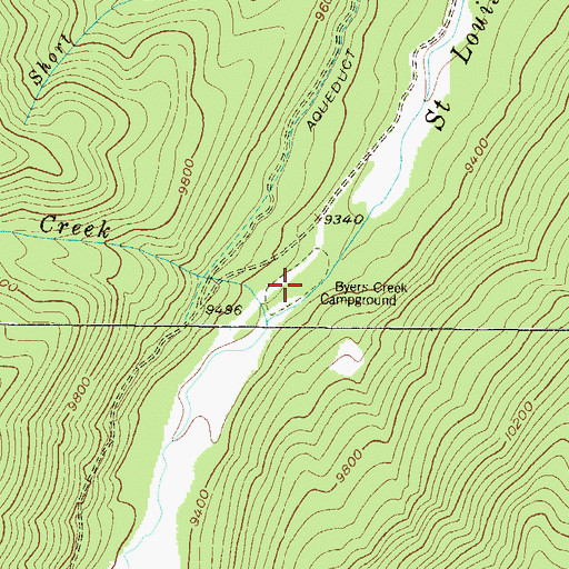 Topographic Map of Byers Creek Campground, CO