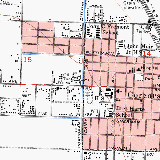 Topographic Map of Episcopal Church of the Epiphany, CA