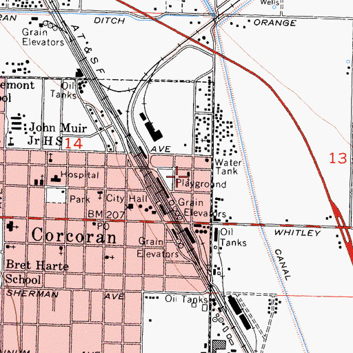 Topographic Map of First Baptist Church, CA