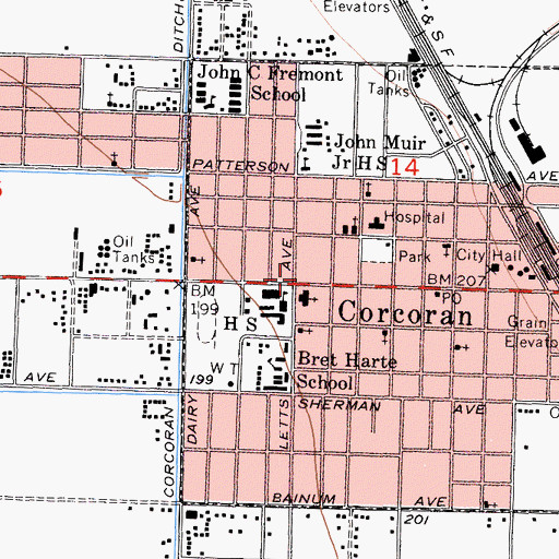 Topographic Map of First Presbyterian Church, CA