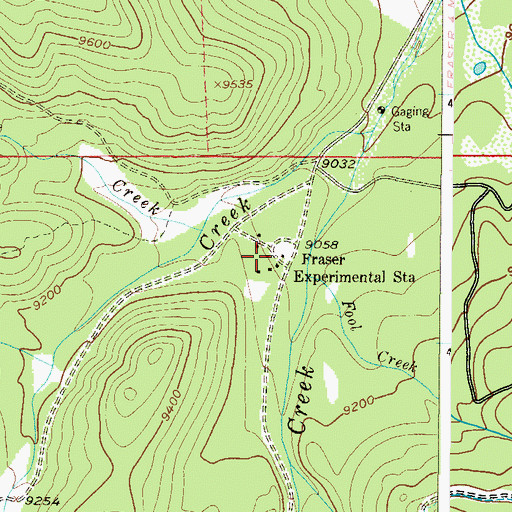 Topographic Map of Fraser Experimental Station, CO