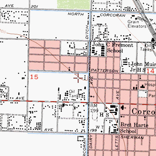 Topographic Map of Kate H Boswell Seniors Center, CA