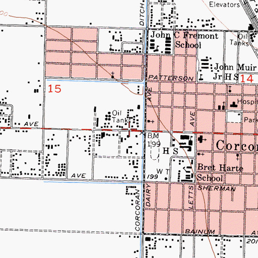 Topographic Map of Kings County Health Clinic, CA