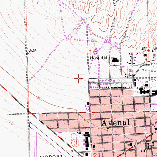 Topographic Map of Reef-Sunset Middle School, CA