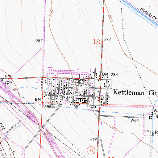 Topographic Map of Saint Cecilias Catholic Church, CA