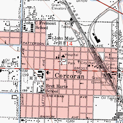 Topographic Map of Veterans Memorial Hall, CA