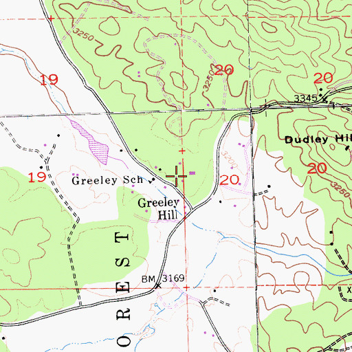 Topographic Map of Coulterville - Greeley Elementary School, CA
