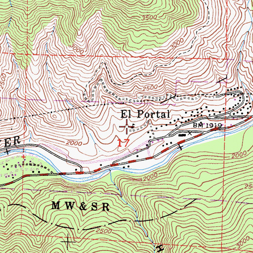 Topographic Map of El Portal Park, CA