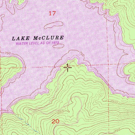 Topographic Map of Hunters Valley Point Recreation Area, CA