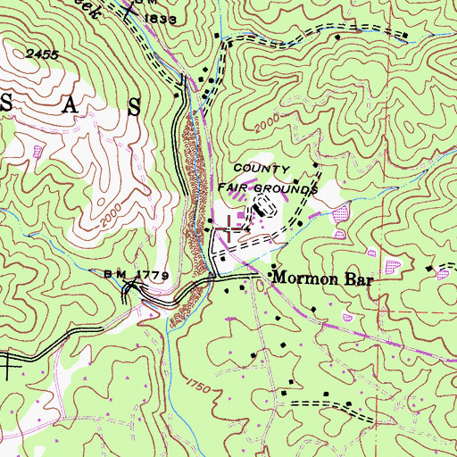 Topographic Map of California State Mining and Mineral Museum, CA