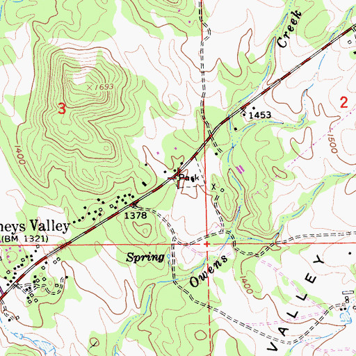 Topographic Map of Catheys Valley Park, CA