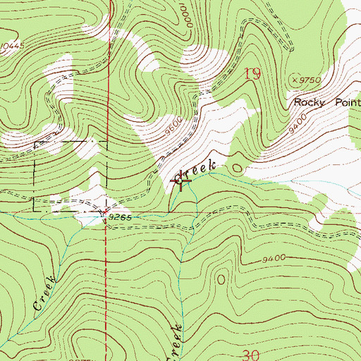 Topographic Map of Crystal Creek, CO