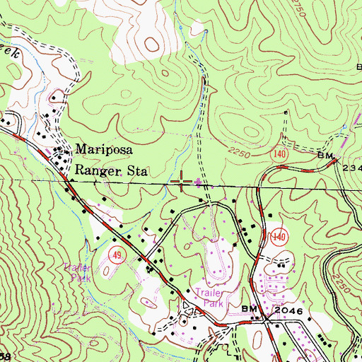 Topographic Map of John C Fremont Hospital, CA