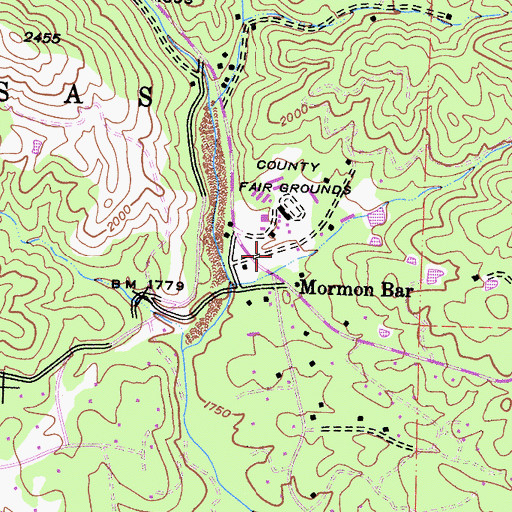 Topographic Map of Spring Hill High School, CA