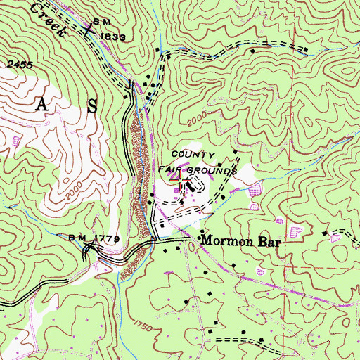 Topographic Map of Mariposa County Fairgrounds, CA