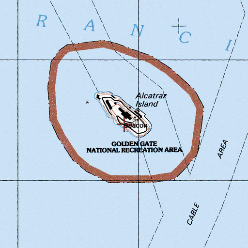 Topographic Map of Alcatraz Island Lighthouse, CA