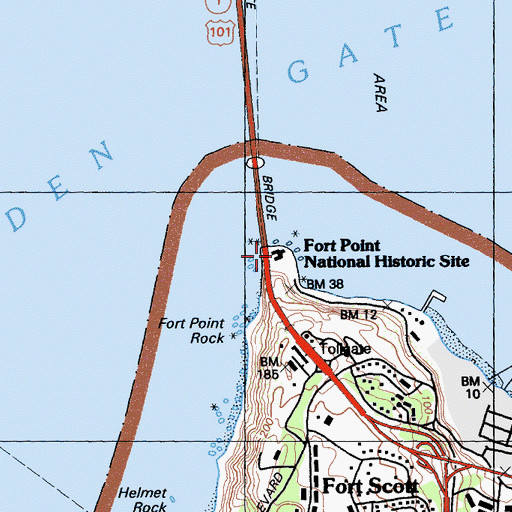 Topographic Map of Fort Point Lighthouse (historical), CA