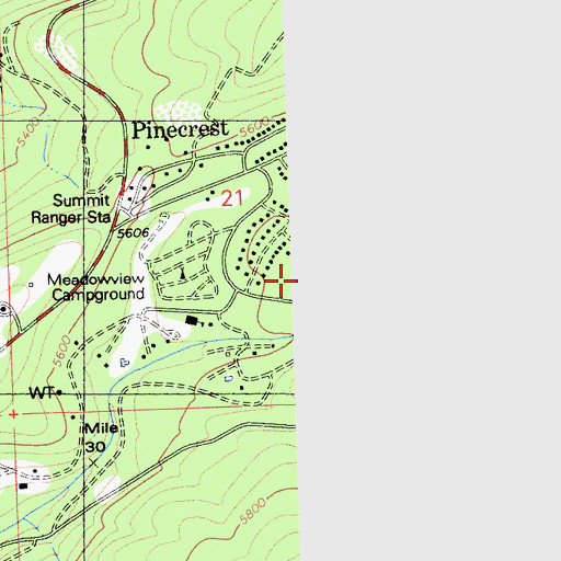 Topographic Map of Camp Sylvester, CA