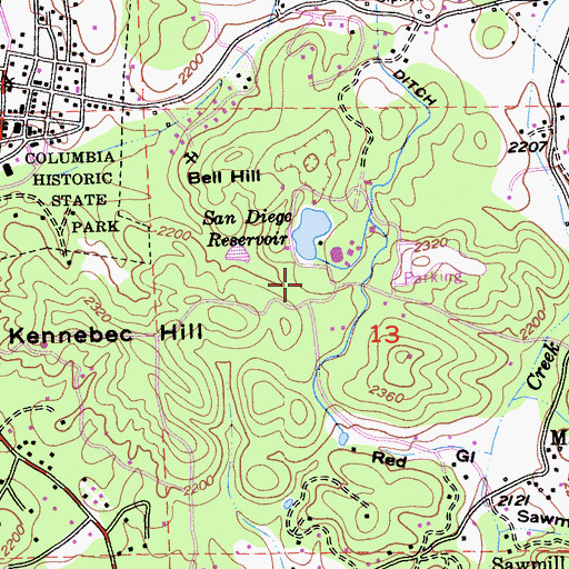 Topographic Map of Carkeet Community Park, CA